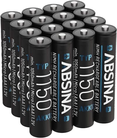 Oplaadbare AAA Batterijen - Micro Batterijen Set - Apparaten met Hoog Vermogen - Tot 1000 keer Opladen - 16 Stuks