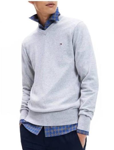 Heren sweater Tommy Hilfiger MW0MW11673 Grijs maat S / Katoen met kasjmier