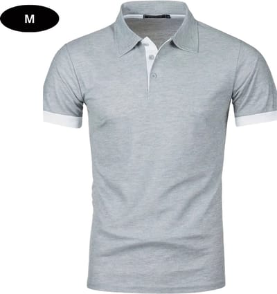 Livano Golf Shirt Heren - T-shirt - Golfkleding - Golfen - Golf Accessoires - Polo Shirt - Wit + Lichtgrijs - Maat M