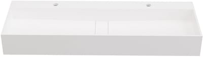 Vente-unique Hangend wastafelblad solid surface - Wit - L120 x B40 x H15 cm - YAMDROK