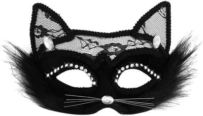 Dailygoods- Maskerade Masker Zwart Kat - Venetiaans Masker - Feest Masker