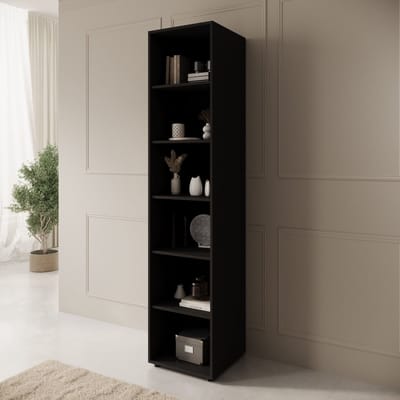 Meubella - Montalo - Boekenkast - Zwart - 45x45x206 cm