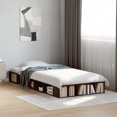 vidaXL - Bedframe - bewerkt - hout - bruin - eikenkleur - 90x200 - cm