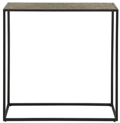 Sidetable Industrieel Ondiep Metallic - 75 cm x 25 cm x 75 cm - Side Table Industrieel - Hout - Landelijk Hout - Wandtafel Sidetable - Haltafel - Smalle tafel - Makkelijke installatie