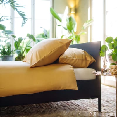 Kayori Daiki Dekbedovertrek Tencel - 140x200-220 + 1 sloop - Eenpersoons - 500TC Hotelkwaliteit - Zacht, Verkoelend & Antibacterieel - Goud