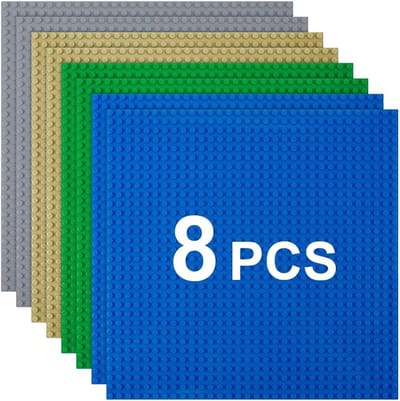 Basisplaat voor Bouwstenen, 8 Stuks 25.5x25.5 cm Groen - Fundering voor Creatief Constructie Speelgoed, Educatieve Speelset voor Kinderen en Thuisgebruik