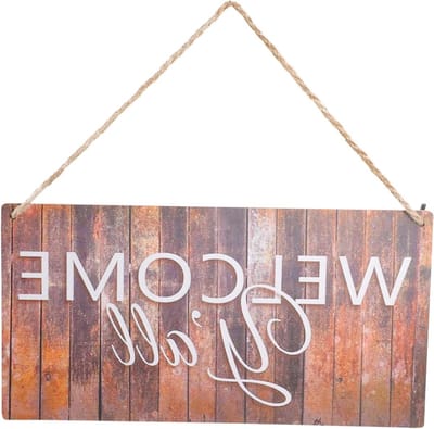 Houten Welkomstbord - Decoratief Hangbord - Deur Decoratie - Rustiek Design - 30x15cm - Zoals Getoond