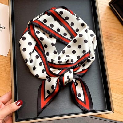 Stippen Sjaal Lange Sjaal Voor Vrouwen Lente & Zomer Mode Haarband Nek Sjaals Neckerchief Hoofdband voor Vrouwen white