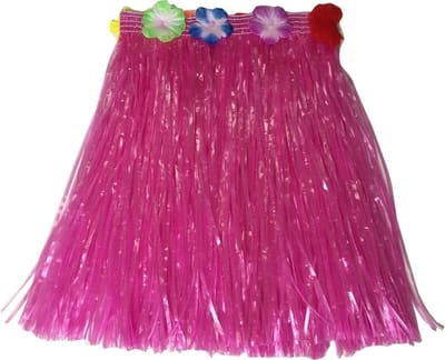 Dailygoods- Hula Rokje - 40CM Lang - Roze Raffels - Hawaï Thema - Verkleedkleding - Geschikt voor Volwassenen - Hoogwaardig Raffia Materiaal - Verkleedrok