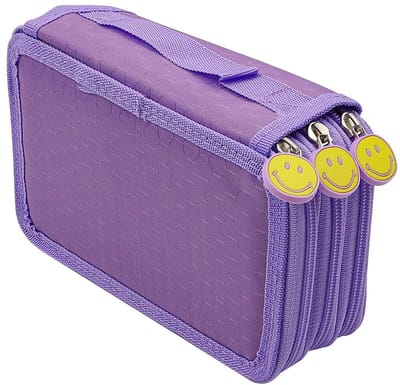 Allecto - Oxford kleurpotloodtassen - Potloodorganizer - Draagbaar - Paars - Aquarel potloodwikkel etui - Geschikt voor alle soorten briefpapier - ...