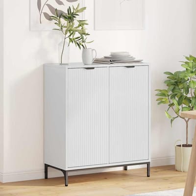 vidaXL - Dressoir - Hoogglans - wit - 69,5 - x - 33 - x - 82 - cm - Bewerkt - hout