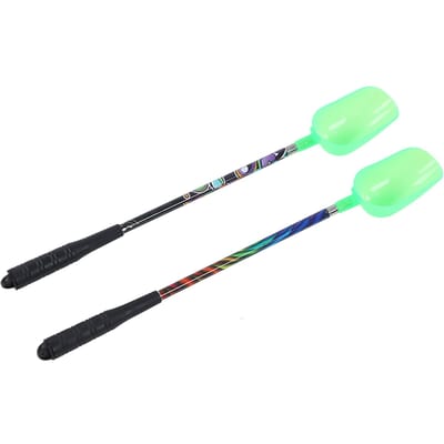 2 STUKS Visaas Werpschepjes Telescopisch 3 Delen Roestvrij Staal Plastic Visvlieg Schep green