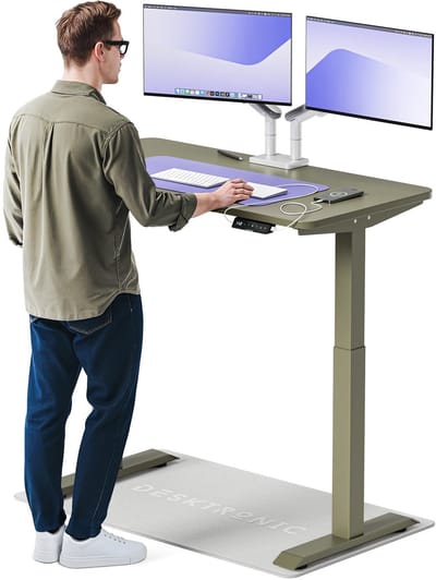 Desktronic HomeOne Zit-sta Bureau Elektrisch In Hoogte Verstelbaar, 120x60 cm Groente/Groente, Stille Dubbele Motor, Hoogte 72-119cm