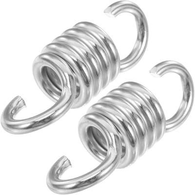 Veren Set - Schommelhaken Ophanging - Schommelstoel Bevestigen - Schokabsorberend Ontwerp - 9.5 cm - Zilver