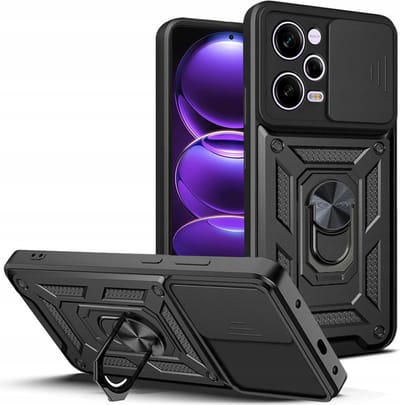 Hoesje geschikt voor Xiaomi Poco X5 Pro / Redmi Note 12 Pro - Techsuit Camshield Back Cover - Zwart