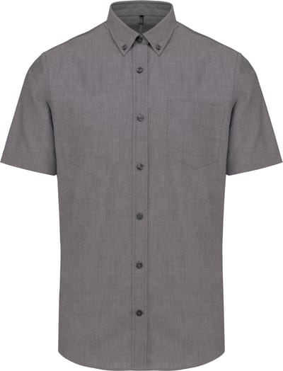 Kariban Heren Oxford overhemd korte mouwen K535 - Oxford Silver - 3XL