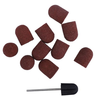 10 stuks Nagel Speciale Kop Slijpen Schuren Schuurkap Polijster Zand Manicure Pedicure Gereedschap (13*19) black