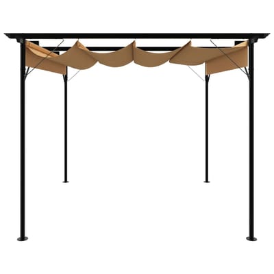 vidaXL-Pergola-met-uittrekbaar-dak-180-g/m²-3x3-m-staal-taupe