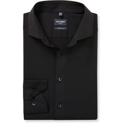 OLYMP Luxor Overhemd, Modern Fit, Royal Kent, Zwart