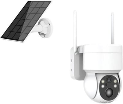 Zonnecamera - Draadloze Camera - Buitenbeveiliging - PTZ Bediening - 4MP HD - Wit