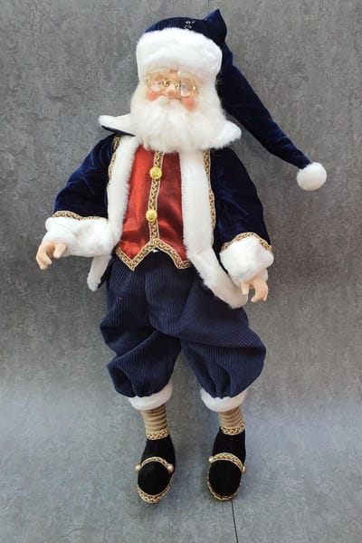 House of seasons Kerstman blauwe de luxe H 67,5cm