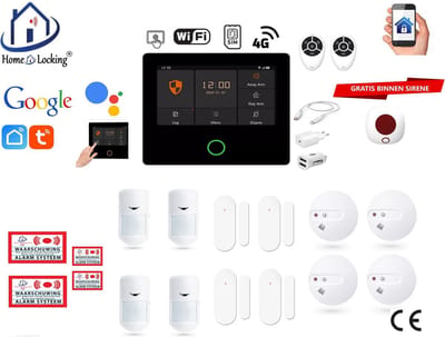 Draadloos alarmsysteem voor woning/camper/boot/caravan werkt met wifi en sim kaart en met spraakgestuurde apps. (Nederlands of Frans stem en tekst) ST01A-17