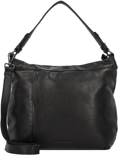 GREENBURRY Leren schoudertas Colombiana Hobo Black zwart