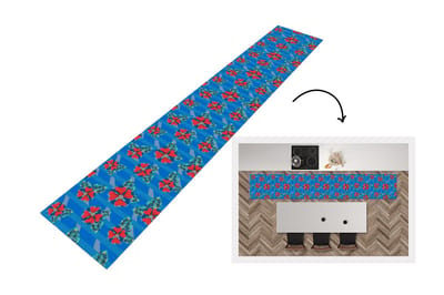Keukenloper - Loper keuken - Hibiscus - Hawaii - Rood - Patroon - Bloem - 300x50 cm - Keukenloper vinyl