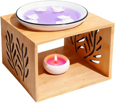 Dailygoods- Geurlamp met theelichthouder - Keramische geurwax-diffuser - 12 x 12 x 9 cm - Aromatherapie - Verspreiding etherische oliën - Decoratie voor huis - Geurbrander