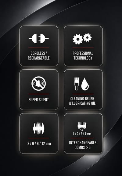 Tondeuse Italian Design -Trimmer - Multifunctioneel - tondeuse - 5 extra functies - Professioneel - Haartrimmer