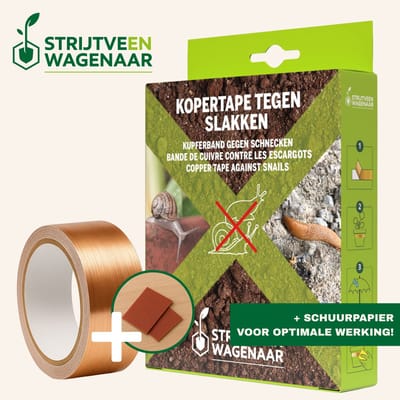 Strijtveen & Wagenaar Kopertape – 20m x 2,5cm - De Slimme Anti Slakken Oplossing - Zonder Slakkenvallen - EMI Afscherming hoge kwaliteit.