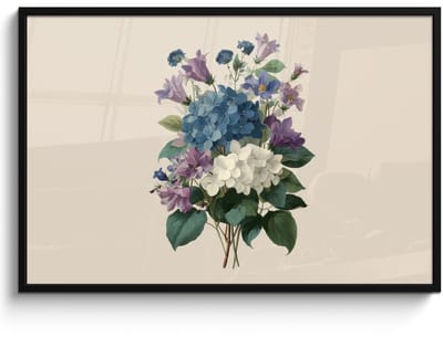 Poster in lijst - Fotolijst 120x80 cm - Posters - Bloemen - Gedetailleerd - Rust - Realistisch - Posterlijst zwart - Decoratie - Wanddecoratie woonkamer - Muurdecoratie slaapkamer