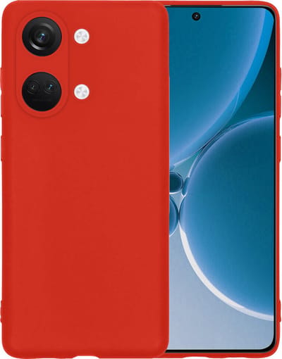Hoesje - Geschikt voor OnePlus Nord 3 - Sterk & Shockproof - Siliconen Case - Hoes Cover - Telefoonhoes - Rood