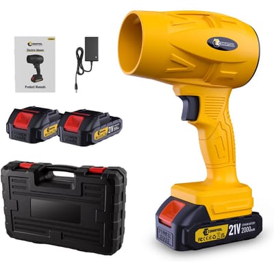 CONENTOOL Accu Turboblazer - 200 m/s Borstelloze Handblazer - Draadloze Stof- en Bladblazer met 2x 4000mAh accu - Traploze snelheidsregeling voor auto, tuin en werkplaats