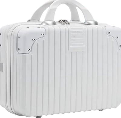 Make-up Travel Case Hard Shell Vanity Cases Draagbare Waterdichte ABS Cosmetische Case - Elastische Band - Ritssluiting - Handbagage - Vrouwen Meisje - Wit