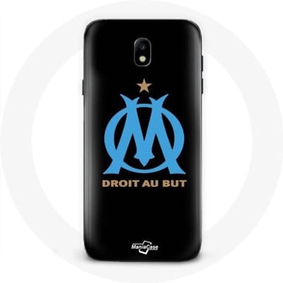 Coque - Olympique de Marseille - Galaxy J3 2017 - Logo - Souple - Protection noir