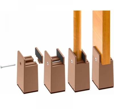 Ynkkvre - Verhoger voor meubelpoot - verstelbare bedverhogers 10 cm (4 inch) - robuust met draagvermogen tot 2000 kg - kunststof en metaal - geschikt voor bedpoot dikte 0–1,5 inch - voor bed, bank, bureau en kast