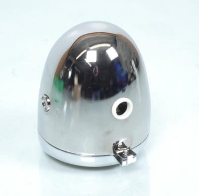 Phare optique avant rond chrome Ø130mm vitre jaune trou compteur Ø60 pour moto