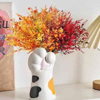 Dailygoods- Kunstbloemen 12 Bundels Herfst - Kunstherfstbloemen - Nepbloemen - Kunstbloemen voor binnen/buiten - Decoratie voor tuintafel - Natuurlijke uitstraling - Nep Bloemen