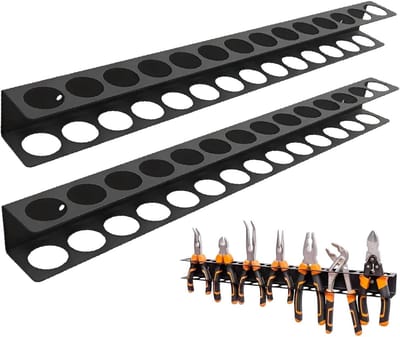 Zangenhalter Wandbeugel Set van 2, Ideale Oplossing voor Gereedschapopslag in Garage en Werkplaats, 40 x 4 x 4.5 cm, Voor Schroevendraaiers en Tang Gereedschap