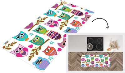 Keukenloper - Loper keuken - Design - Uilen - Dieren - 120x50 cm - Keukenloper vinyl