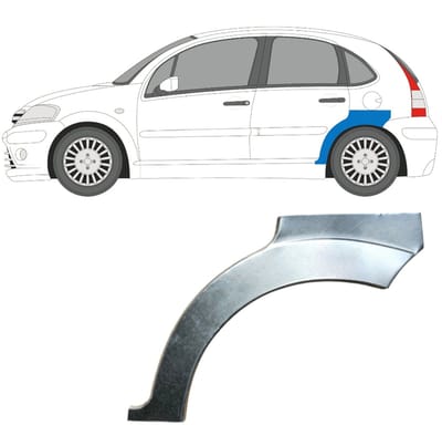Reparatiepaneel achterspatbord voor Citroen C3 2002-2010 / Links