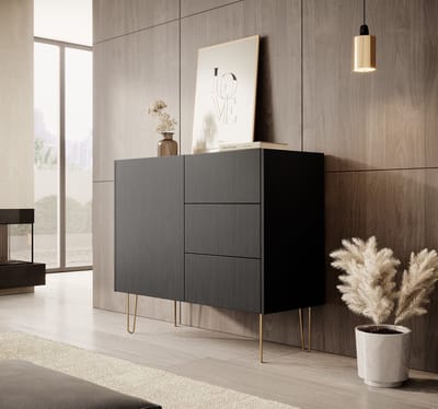 Meubella - Dressoir Hacienda - Zwart - 97 cm