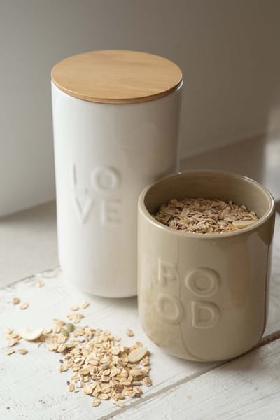 Zusss Voorraadpot Keramiek Met Deksel Love Keramiek White