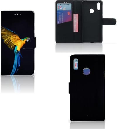 Huawei Y7 (2019) Telefoonhoesje met Pasjes Papegaai