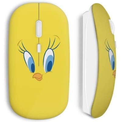 Souris Sans Fil - MANIACASE - Titi - Jaune - USB Wifi - Compatible Mac et PC