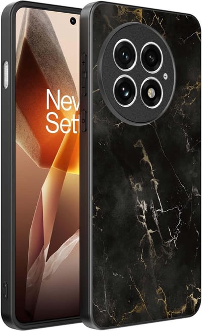 Smartphonica Telefoonhoesje Geschikt voor OnePlus 13 met marmer opdruk - TPU backcover case black marble design - Zwart geschikt voor OnePlus 13