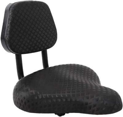 Fietszadel met rugsteun - Comfortzadel - Comfortabel fietsen - Ergonomisch ontwerp - ca. 30 x 26 cm - Zwart