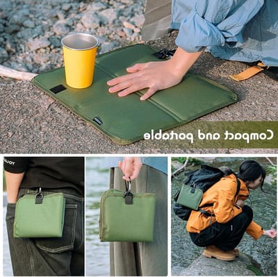 Duurzame en Waterdichte Vouwbare Zitkussens voor Buitenactiviteiten, Perfect voor Camping, Picknicken en Sportevenementen - 14,2 x 12,6 inch (SET-A)