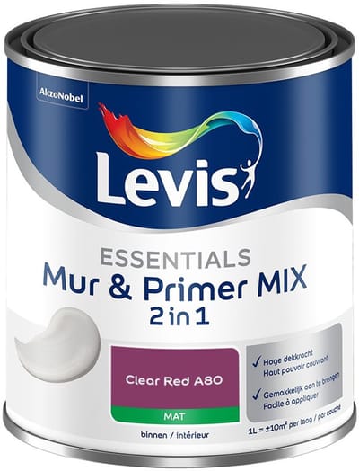 Levis - Essentials Mur & Primer Mix - Clear Red A80 - Mengverf - 1 L